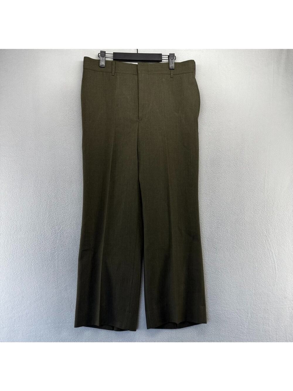 Vintage 70s Military Trousers Men's 35S Fits 32x28 Pleated Baggy Flowy 70s Wool